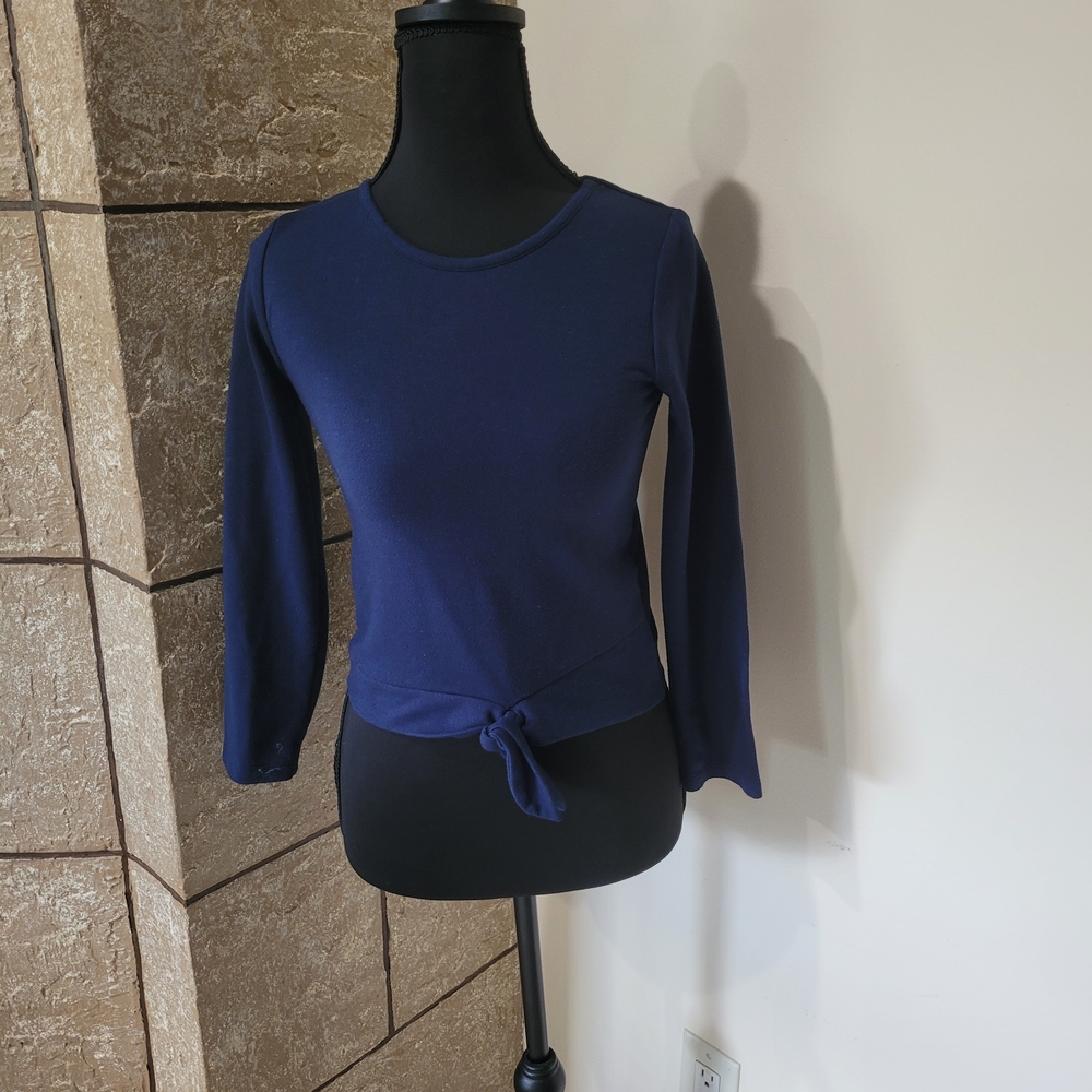 Jessica Simpson Blue Tie Front 3/4 Sleeve Blouse